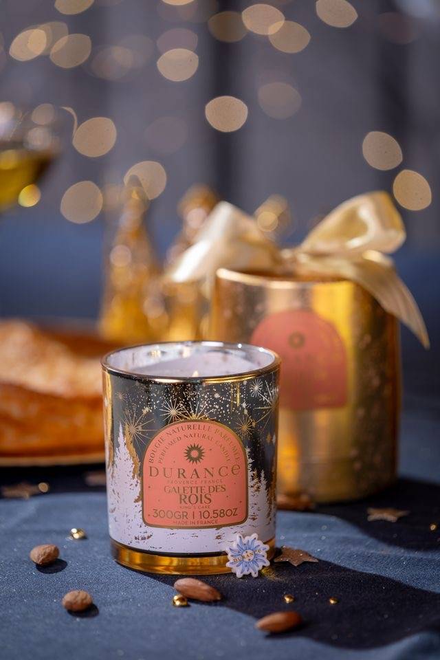 BOUGIE MÈCHE EN BOIS GALETTE DES ROIS